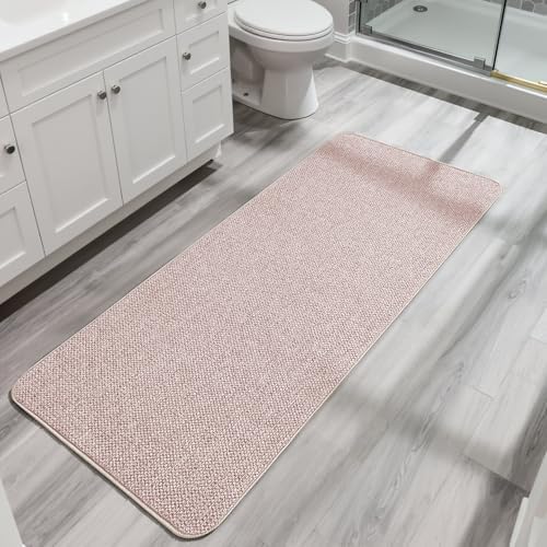 Bosap Bath Mat,Ultra Thin Bathroom Runner Rugs,Large Bath Mats for Bathroom,Quick Dry,Non-Slip,Machine Washable,Low Pile,Bath Rug,Shower Outside,Sink,Home Decor Accessories.Beige,3'x6'(36x72inch) by BosapDirect