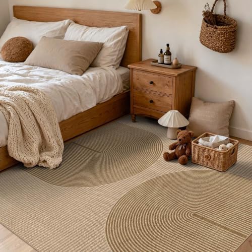 Easy Jute Rug for Pet Homes: 5x5 Outdoor Rug - Geometric Arch Pattern - Image 2