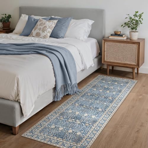 Bavni 6x9 Area Rugs for Living Room, Washable Low Pile, Lake Blue - Image 5