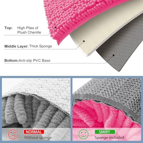 Smiry Bathroom Rugs 47X20, Luxury Chenille Extra Soft Absorbent Bath Mat - Image 5