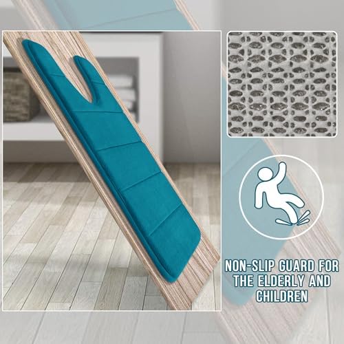 Yimobra Memory Foam Toilet Bath Mat U-Shaped, Soft and Comfortable, Water Absorption, Non-Slip, Thick, Machine Wash and Easier to Dry for Bathroom Commode Contour Rug, 24 X 20 Inches, Peacock Blue - Image 6