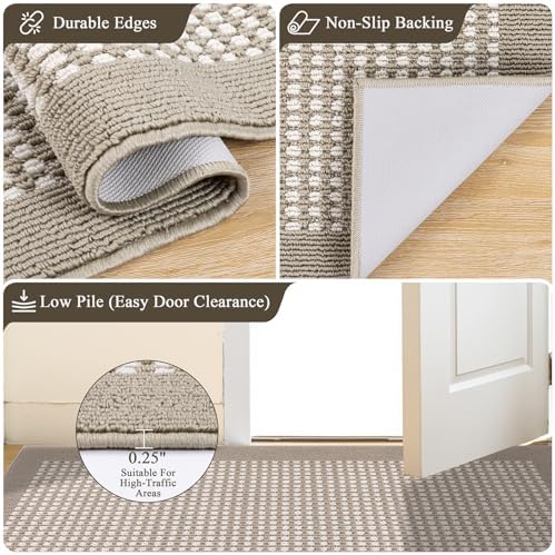 Ileading Runner Rug for Hallways 2.6'x10' Heavy-Duty Durable Entryway Floor Mat with Non Slip Rubber Backing Low-Pile High Traffic Carpet Machine Washable Accent Rugs for Kitchen, Living Room - Image 4