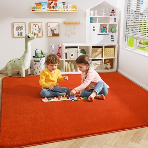 Amearea Modern Area Rug for Bedroom Living Room, 5x8 Orange Memory Foam Rug - Image 4