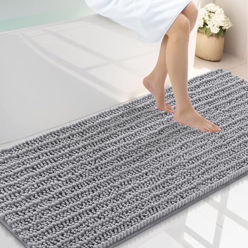 Smiry Bathroom Rugs 59X24, Extra Soft Rubber Backing Chenille Bath Mats by Smiry