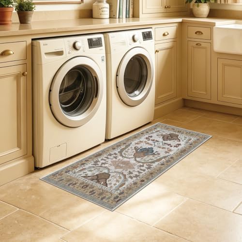 Runner Rug for Entryway 2x6 Washable Floral Rug - Image 5