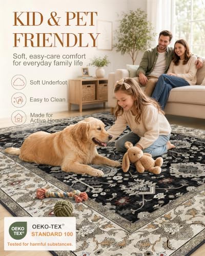 OLANLY 4x6 Washable Area Rug, Soft Non Slip Carpet for Bedroom Living Room - Image 5