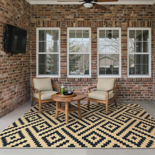 GENIMO Outdoor Rug, Waterproof Plastic Rugs for Patio, 5'x8' Black Sand - Image 7