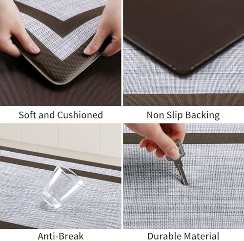Mattitude Kitchen Mats Set of 2,Cushioned Anti-Fatigue Non-Skid Rug Sets - Image 5