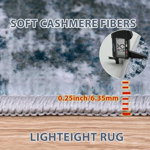 5x7 Area Rugs for Living Room Washable Bedroom Dining Room Navy Grey - Image 6