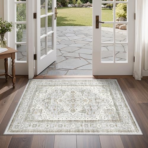 2X3 Washable Kitchen Rugs Small Door Mat for Entryway Blue Throw Carpet by Befbee