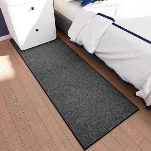 Runner Rug with Non Slip Rubber Backing 2'6“*8', Washable Soft Floor Carpet for Kitchen, Hallway, Entryway Indoor, Bedroom, Laundry, Low Pile Area Rugs, Solid Color with Pointillism Style, Black - Image 5