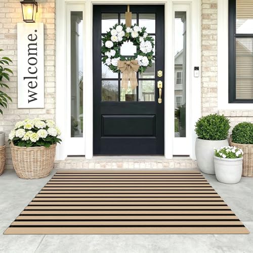 KOZYFLY Brown and Black Area Rug 3x5 Ft Washable by KOZYFLY