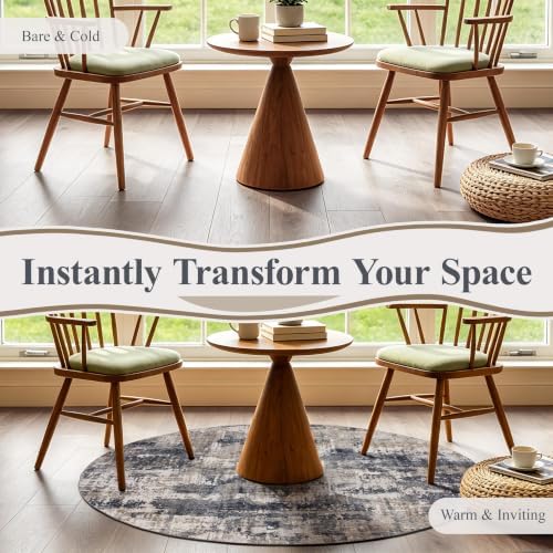 Sasttie 4ft Round Area Rug, Modern Abstract Circle Carpet, Black & Beige - Image 6