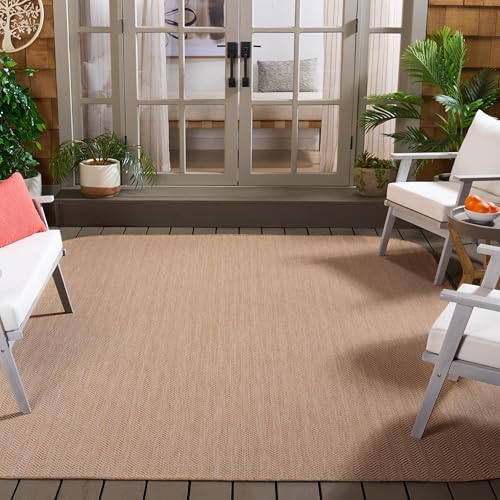 SAFAVIEH Courtyard Outdoor Square Rug 7'10", Natural & Cream CY8022-03012 by Unknown