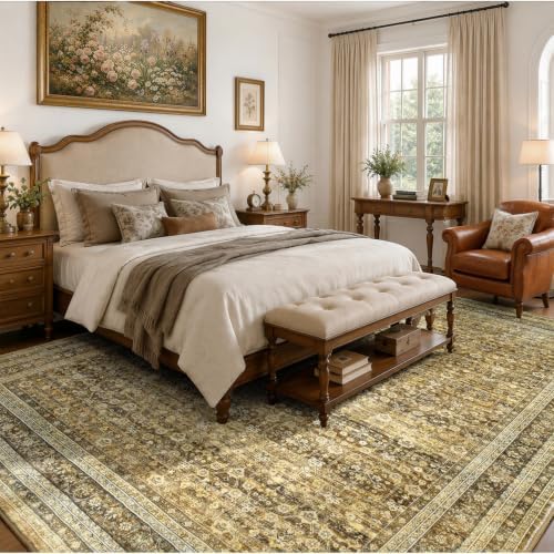 Lofus 8x10 Area Rug for Living Room, Non-Slip Washable Carpet,Brown - Image 2