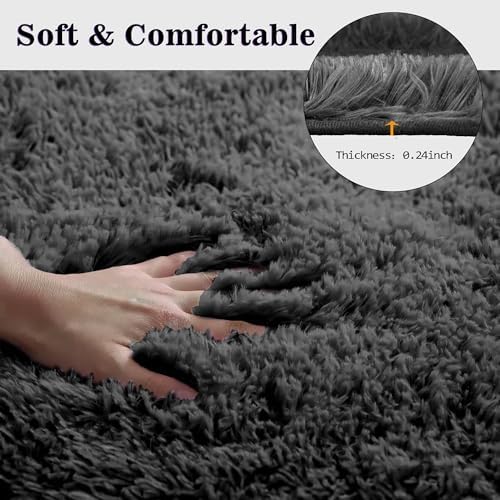 Black Bathroom Rugs Sets 3Piece Bath Mat Solid Bath Rug Floor Mats Washable Shower Rug with U-Shaped Contour Rug Toilet Lid Cover - Image 3