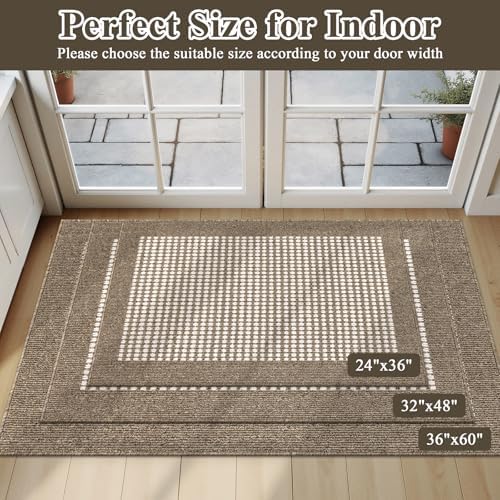 Ileading Indoor Door Mat, Absorbent Muddy Mats for Dogs, Low-Profile Entrance Welcome Mat with Non-Slip Rubber Backing, Washable Runner Carpet for Hallway,Entryway,Kitchen(Brown 32x48in) - Image 7