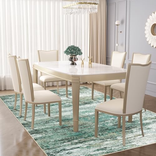 XLUEZ 6x9 Area Rugs for Living Room, Washable Modern Abstract Large Area Rug Neutral Soft Non Slip Kids Rug Stain Resistant Indoor Carpet for Bedroom Nursery Dining Room Playroom(Green, 6'x9') - Image 5