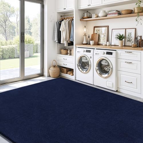 ISEAU 5x7 Rug for Living Room, Soft Memory Foam Carpet with Upgraded Non-Slip Silicone-Grip Bottom, Fluffy Shaggy Machine Washable Rugs for Living Room Kids Boys Girls Dorm Playroom, Navy Blue - Image 6