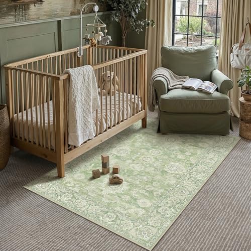 3x5 Green Neutral Area Rug by WondRg