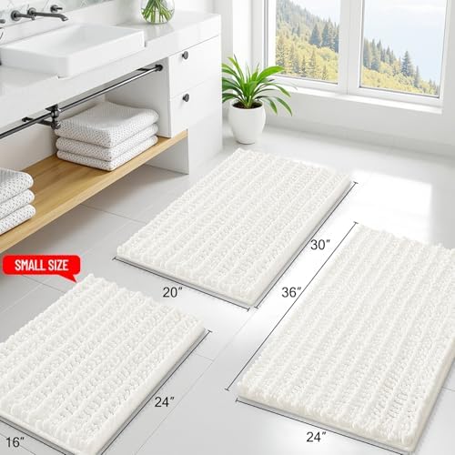 Smiry Bathroom Rugs 44X24, Extra Soft Rubber Backing Chenille Bath Mats - Image 2