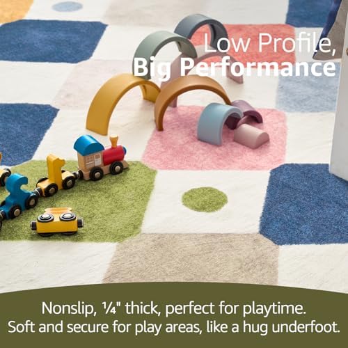 jinchan Round Kids Rug 5ft Washable Playroom Rug Colorful Nursery Play Mat - Image 6