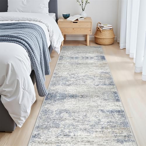 2x7 Runner Rug Non Slip,Washable Hallway Runner Rug,Blue by Restydon