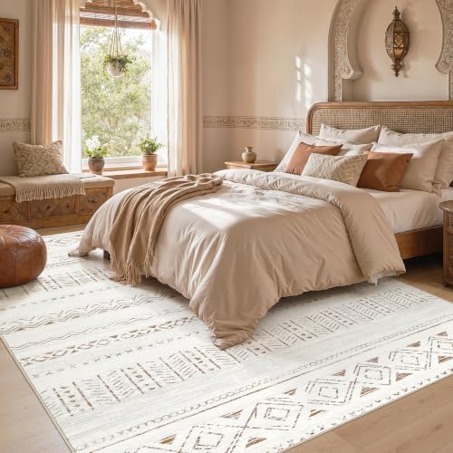 cotiled Boho 9x12 Area Rug for Living Room: Large Moroccan Washable Rug - Image 6
