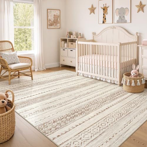 Nakagishi Boho 7x9 Area Rug Living Room Rugs Machine Washable Brown - Image 7