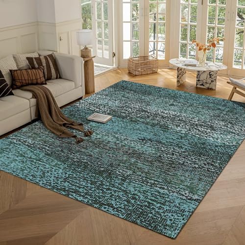 RUGSURE Washable Area Rug - 1/6 Thick - Stain & Water Resistant Non-Slip - Resistant Rug for Living Room, Bedroom, Nursery, Pet & Child Friendly, Vintage Charm Area Rugs (Green, 3' x 5 ') by RUGSURE