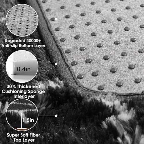 ONASAR Area Rugs, 7x10, Black and White - Image 4