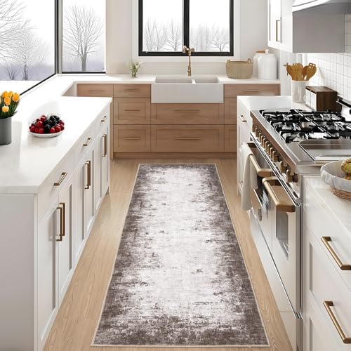 GarveeHome Entryway Rug 2.5x8 Washable Modern Abstract Small Brown - Image 2