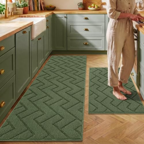 hicorfe Kitchen Runner Rug,20"x59"+20"x32" Kitchen Set,Non-Slip Kitchen Mat by Hicorfe