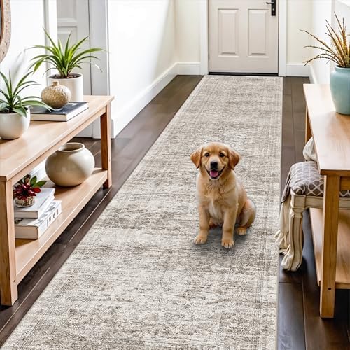 3x12 Washable Runner Rug: 12ft Runners for Hallways Non Slip Kitchen Rug by TOPRUUG