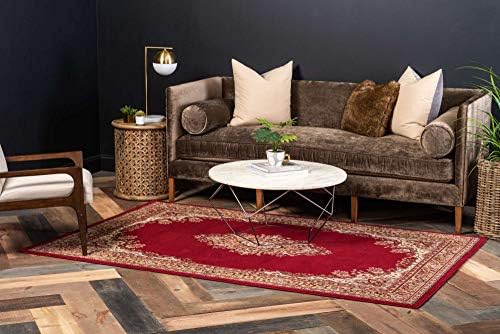 Unique Loom Reza Collection Traditional Persian Style Area Rug, 2 ft 2 in x 3 ft, Burgundy/Ivory - Image 3