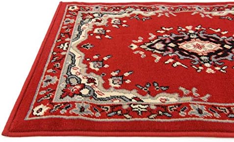 Unique Loom Reza Collection Traditional Persian Style Area Rug, 2 ft 2 in x 3 ft, Red/Ivory - Image 5
