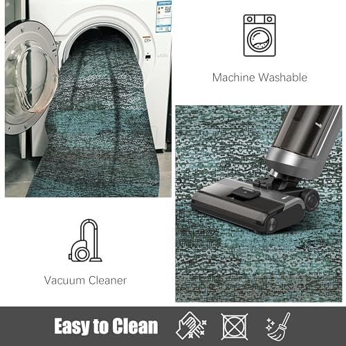 RUGSURE Washable Area Rug - 1/6 Thick - Stain & Water Resistant Non-Slip - Resistant Rug for Living Room, Bedroom, Nursery, Pet & Child Friendly, Vintage Charm Area Rugs (Green, 8' x 10') - Image 7