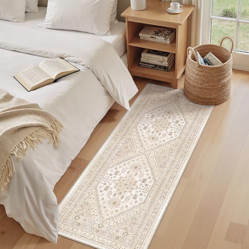 zesthome 2x6 Runner Rug Non Slip,Washable Hallway Runner Rug,Beige - Image 3