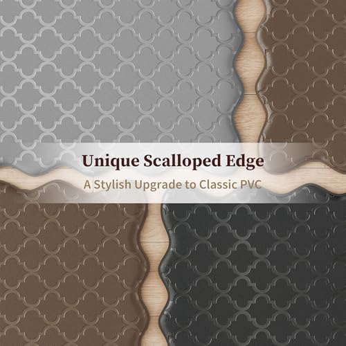 Arenarug Upgrade Scalloped Kitchen Mats for Floor 2PC, Navy Kitchen Rugs - Image 2