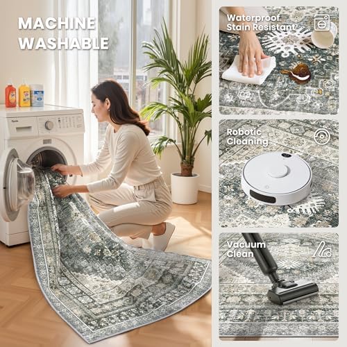 zesthome 5x7 Area Rugs for Living Room,Large Washable Rug,Wheat - Image 5