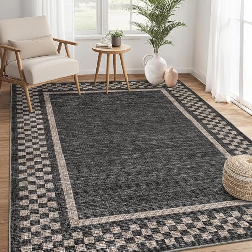 GarveeHome 4x6 Rug Small Washable Living Room Rug Modern Bordered Area Rugs - Image 2