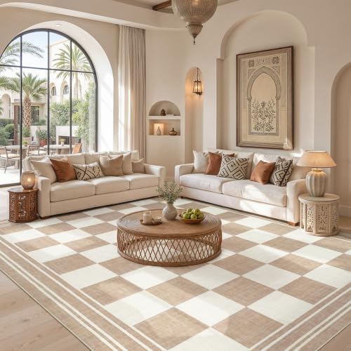 cotiled Boho 10x14 Area Rug for Living Room: Large Moroccan Washable Rug - Image 4