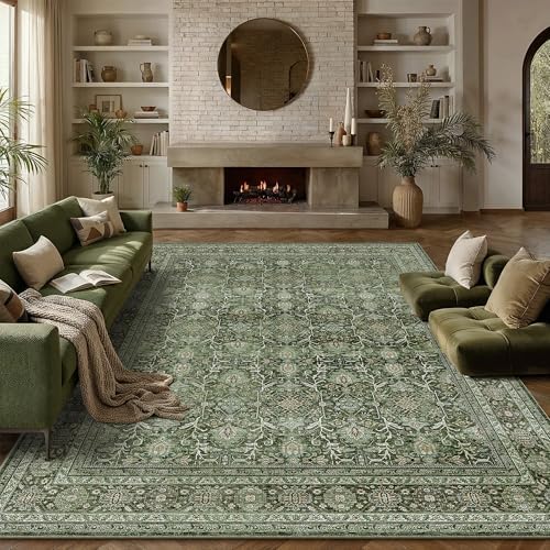 PureCozy Sage Green Area Rug 6x9 Vintage Traditional Accent - Image 2
