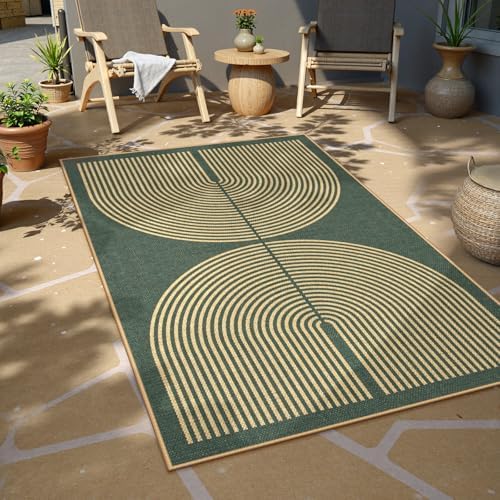 Lahome Modern Rainbow Green Entryway Rug, 3x5 Washable Outdoor Porch Rug - Image 6