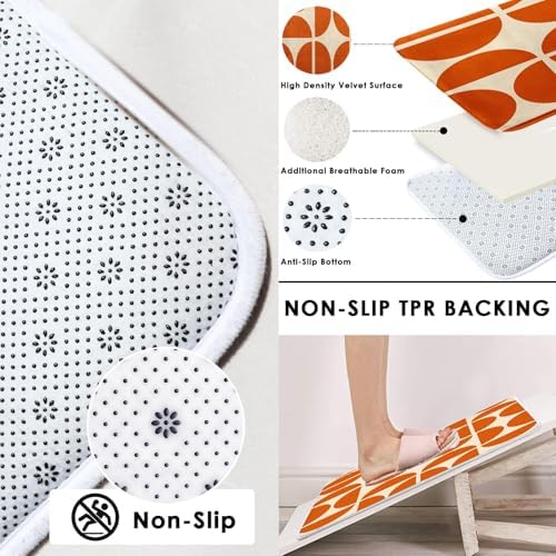 Bathroom Sets with Shower Curtain and Rugs Set of 4 Minimalist Boho - Image 3