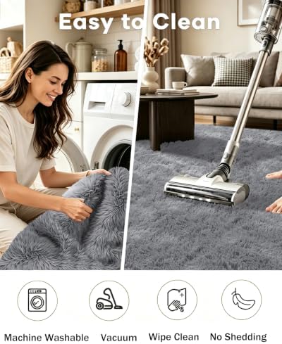 Smiry Area Rugs for Living Room Bedroom 2x4 ft, Fluffy Washable Carpet - Image 4