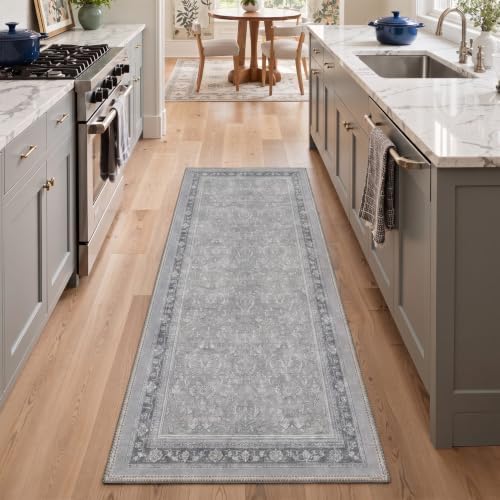 Bavni 8X10 Living Room Area Rug, Boho VintageDamask Washable Non Slip - Image 5