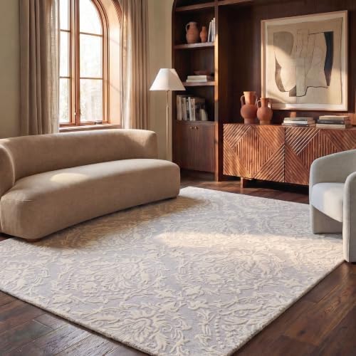 SAFAVIEH Blossom Collection 8' x 10' Light Grey/Ivory BLM107A Handmade Premium Wool Area Rug by Unknown