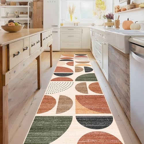 MUJOO Boho Runner Rug Washable 2x8 Area Rugs Non Slip Modern Abstract - Image 3