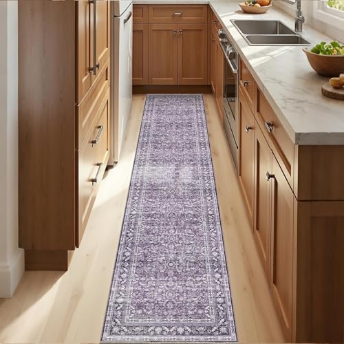 OPPODREAM Vintage Purple Area Rugs 2x10, Washable Rug for Living Room by OPPODREAM